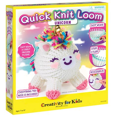 Creativity For Kids Quick Knit Loom Unicorn Kit Child Beginner Craft