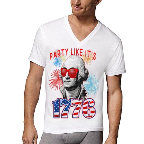 Party Like It Is Th Of July George Washington Fireworks Sunglass Independence Day Shirt