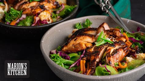 Sticky Grilled Chicken Salad Marions Kitchen Youtube