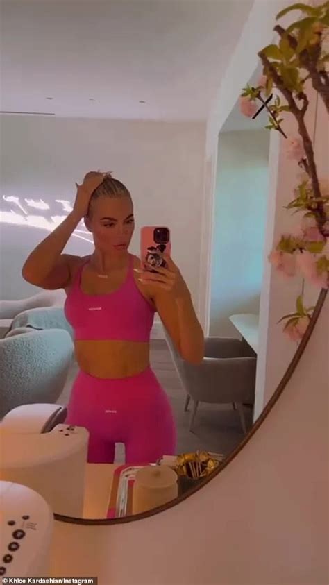 Khloe Kardashian Bares Her Gym Honed Abs In Hot Pink Crop Top And