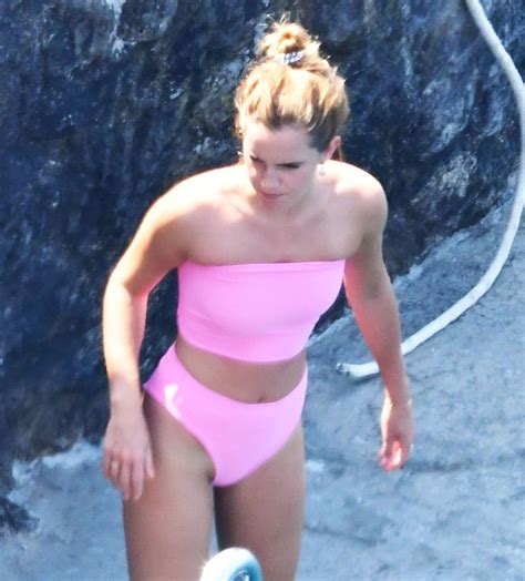 Emma Watson Sexy Body In Pink Bikini In Positano Hot Celebs Home