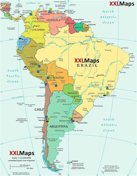Carte Politique Du Amérique Du Sud Téléchargement Gratuit Pour