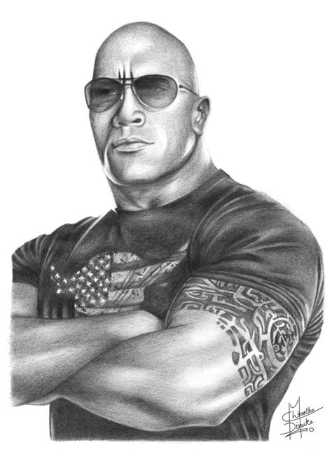 People are arguably the most difficult subject to draw realistically. Pencil Drawings of Famous People | The Rock Pencil Drawing ...