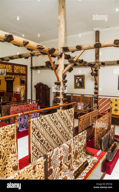 Batik Fabrics On Display At The Danar Hadi Batik Museum Surakarta