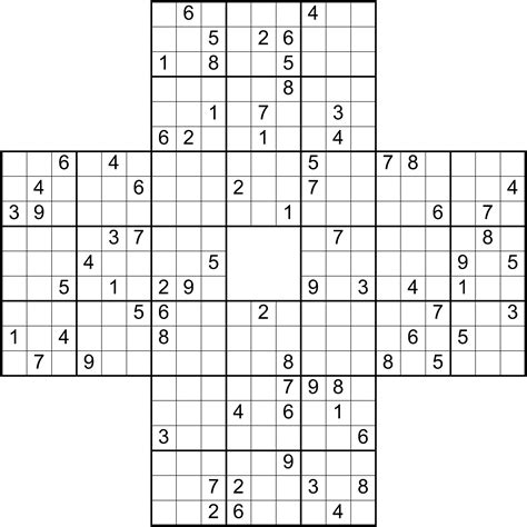 Samurai Sudoku Printable Hard Click Here To See The Solution