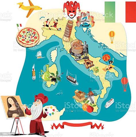 Cartoon Map Of Italy Stock Illustration Download Image Now Istock