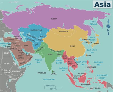 Asien Länder Karte Karte