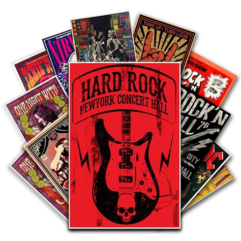 Hk Studio Vintage Posters Of Rock Music Self Adhesive Vinyl Decal