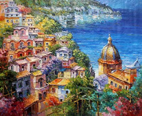 Amalfi Coast Positano Italy Seascape 120 Painting By Royo Liu Artmajeur