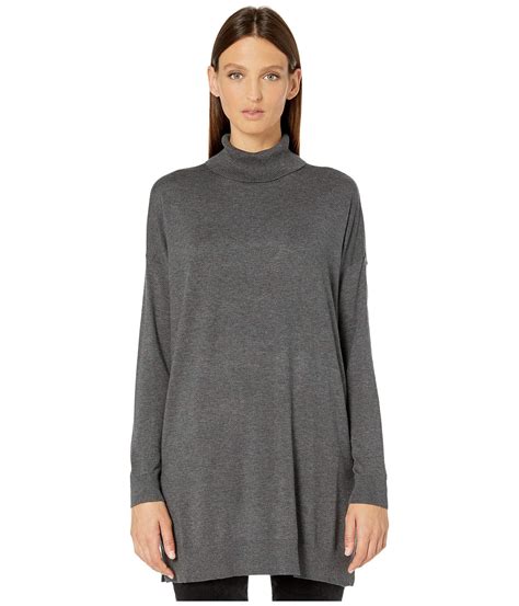 Eileen Fisher Synthetic Lightweight Cozy Stretch Turtleneck Tunic In