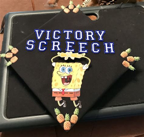 Victory Screeh Spongebob Square Pants Graduation Cap Funny