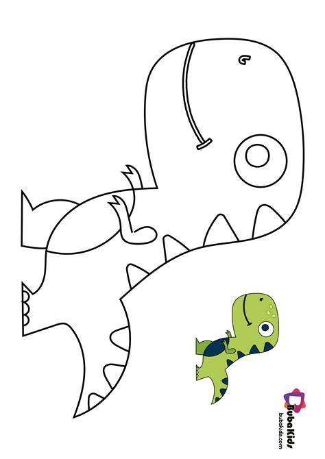 There are the t rex coloring pictures below, then get the pieces of information here. Cute Lil T-rex Coloring Page - BubaKids.com