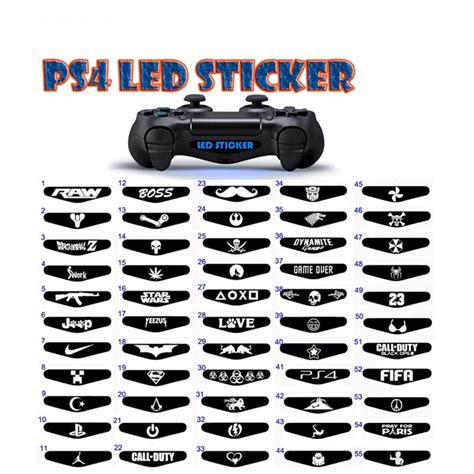 2pcslot Led Light Bar Decal Pvc Sticker For Ps4 Dualshock Gamepad