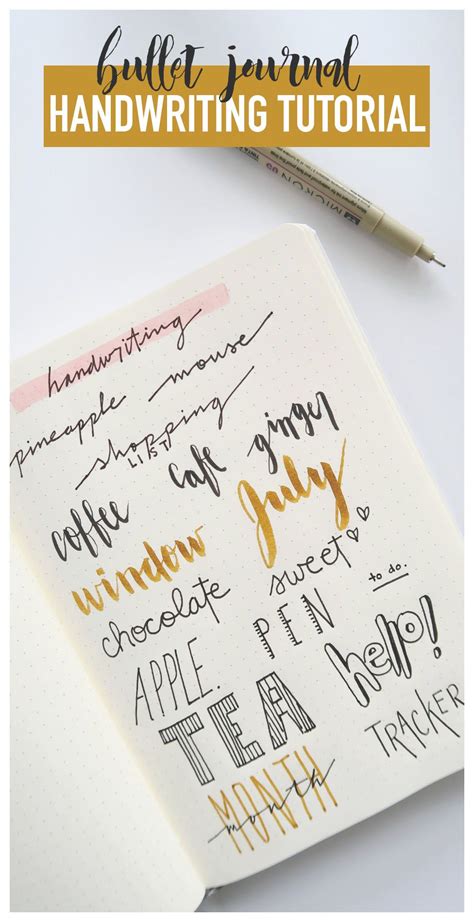 Bullet Journaling Handwriting Tutorial Brush Lettering And Cursive For
