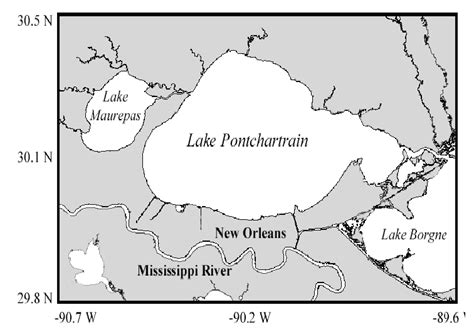 Map Of Study Area Lake Pontchartrain La Usa Download Scientific
