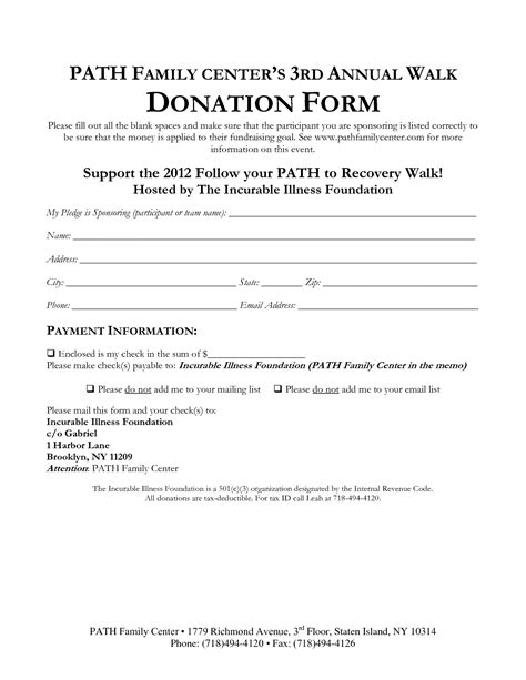 Free Donation Form Templates In Word Excel Pdf