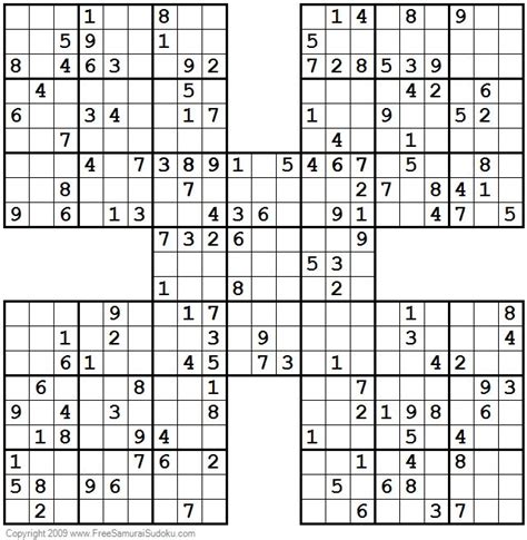 Free Samurai Sudoku Printable Customize And Print