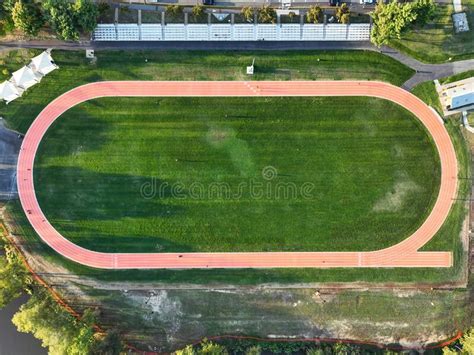 Aerial View Of A Sports Track And Field Stock Image Image Of Jersey