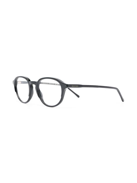 gucci eyewear logo print round frame glasses farfetch