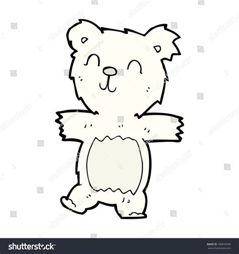 Cartoon Cute Polar Bear Cub Stock Vector Royalty Free 186816560