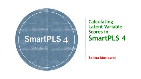 SmartPLS 4 Latent Variable Scores Composite Scores YouTube