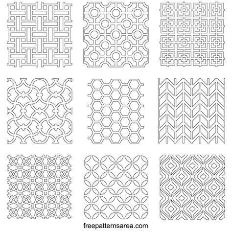 Seamless Geometric Patterns A Collection Of 9 Repeating Designs