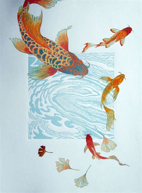 Koi Xiv April Wilson Art In Fish Art Koi Art Koi Painting