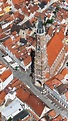 Luftaufnahme Landshut - Kirchengebäude der Stiftsbasilika Sankt Martin ...