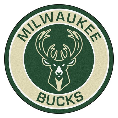 Milwaukee bucks logo color palette image. FANMATS NBA Milwaukee Bucks Cream 2 ft. 3 in. x 2 ft. 3 in. Round Accent Rug-18842 - The Home Depot