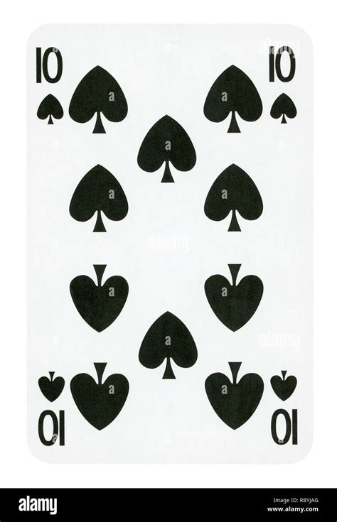 Ten Of Spades Playing Card Isolated On White Clipping Path Included