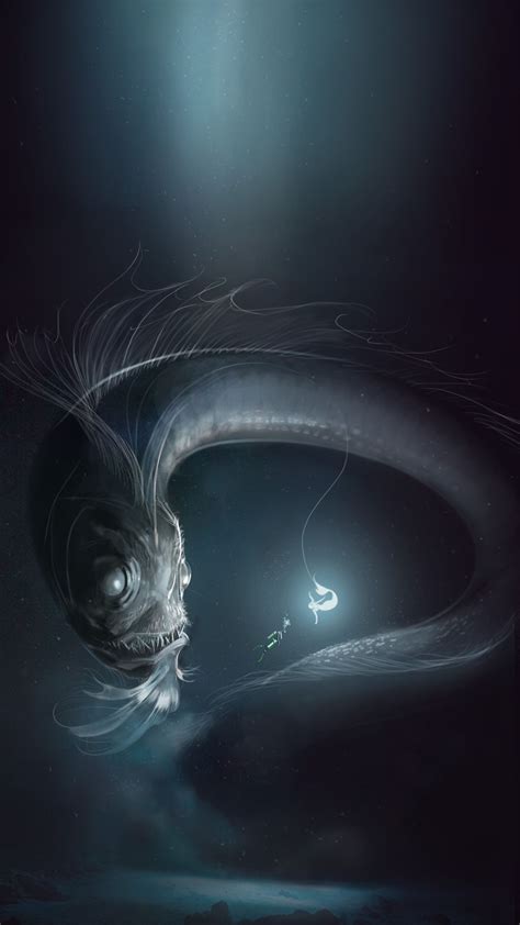 Deep Blue Sea By Aibzx Illustration 2d Cgsociety Sea Creatures