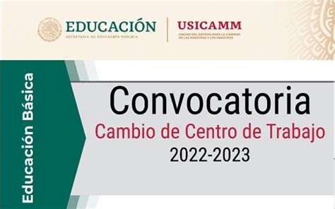 Convocatoria CAMBIO DE CENTRO DE TRABAJO SEP Diario Educación