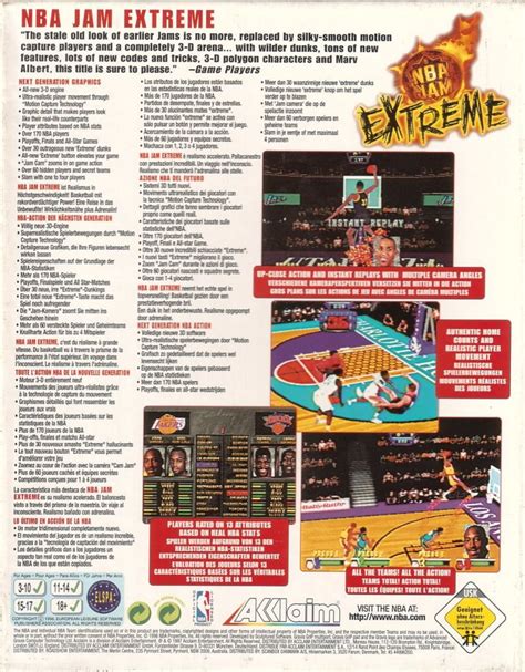 Nba Jam Extreme 1996 Box Cover Art Mobygames