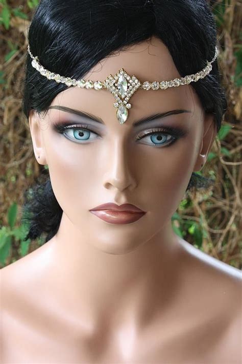 Gorgeous Bridal Head Circlet Head Piece With Rhinestones And Crystals Large Centerpiece