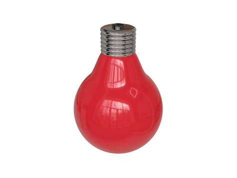 Red Light Bulb 3d Render 16653913 Png