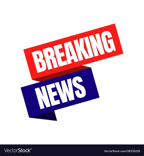 Breaking News Minimalistic Logo Icon For News Vector Image