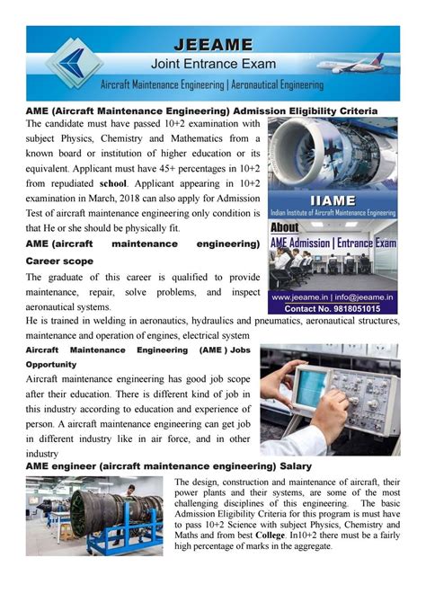 Ame Aircraft Maintenance Engineering Career Scope Jobs Salary Jeeame