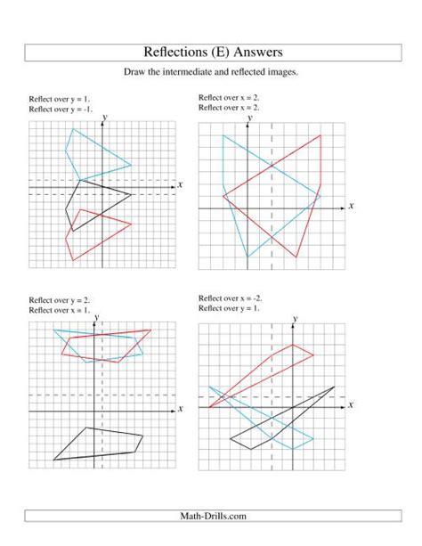 Two Step Reflection Of 4 Vertices Over Various Lines E