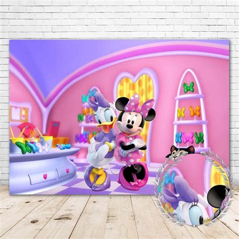 Buy Moonlight Studio Minnie Mouse And Daisy Bowtique Backdrop 7x5 Happy