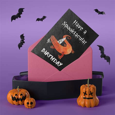 Happy Birthday Halloween Greeting Card Funny Halloween Etsy Uk