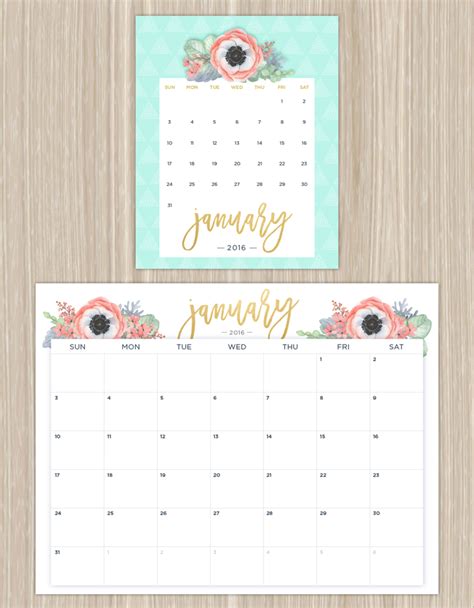 Free Printable Calendars For 2016 Are A Great Way To Get Organized For