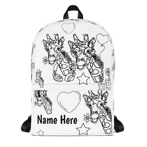 backpack giraffe colouring backpack made just for colouring fun that is a personalized backpack