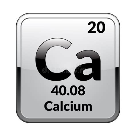 Calcium Symbol Ca Element Of The Periodic Table Zoomed Stock