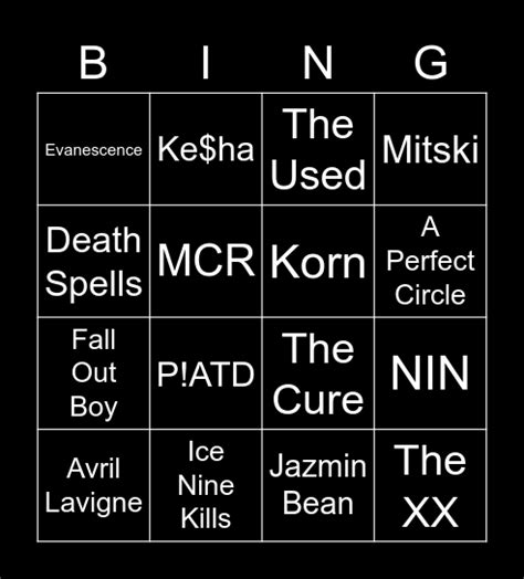 What Music Do You Have In Common With Azredazroses Bingo Card