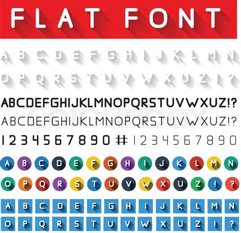Flat Font Stock Vector Colourbox