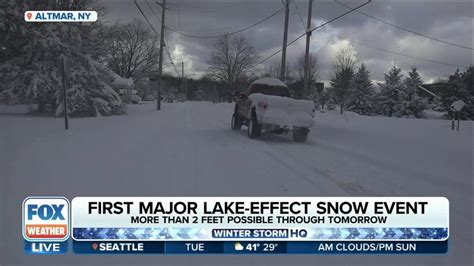 Snow Continues To Pile Up As Lake Effect Snowstorm Continues Blasting Great Lakes Region