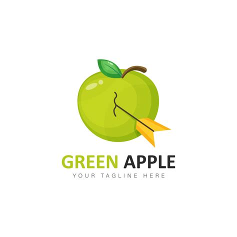 Green Apple With Arrow Logo Design Illustration 12496818 Vector Art At
