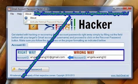 Free Email Password Recovery Account Hacker Gmail Account Password