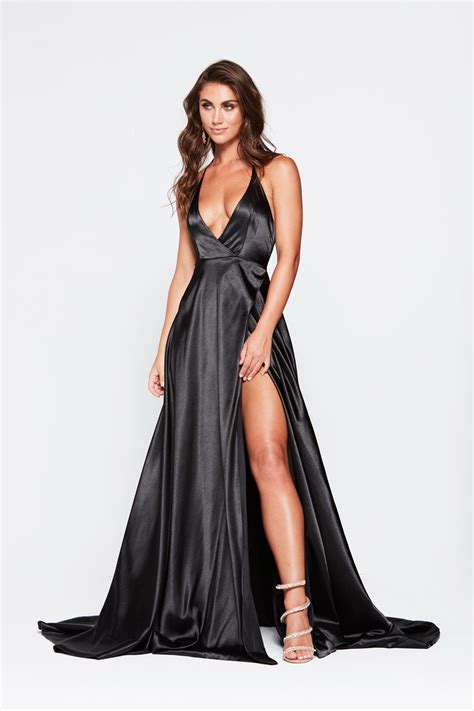 black satin prom dress satin gown dresses black satin dress