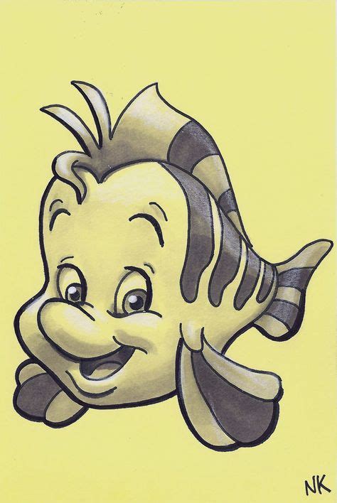 Flounder The Little Mermaid Mermaid Sketch Disney Drawings Disney Art